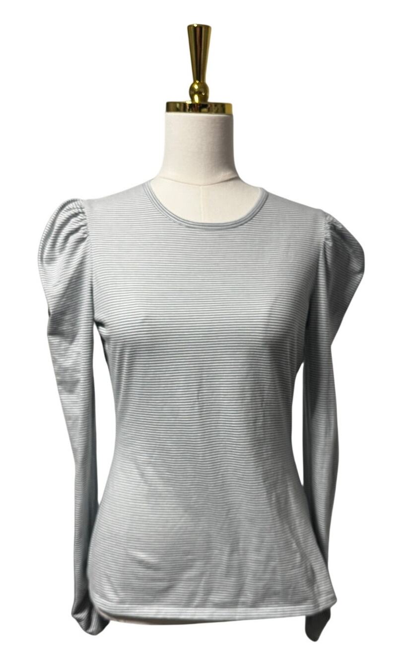 Rebecca Taylor Blue & White Striped Puff Sleeve Top – Est. XS/S